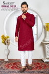 Sangeet Royal Sifli Full Sleeves Rayon Surat Mens Long Kurta Wholesale Market 